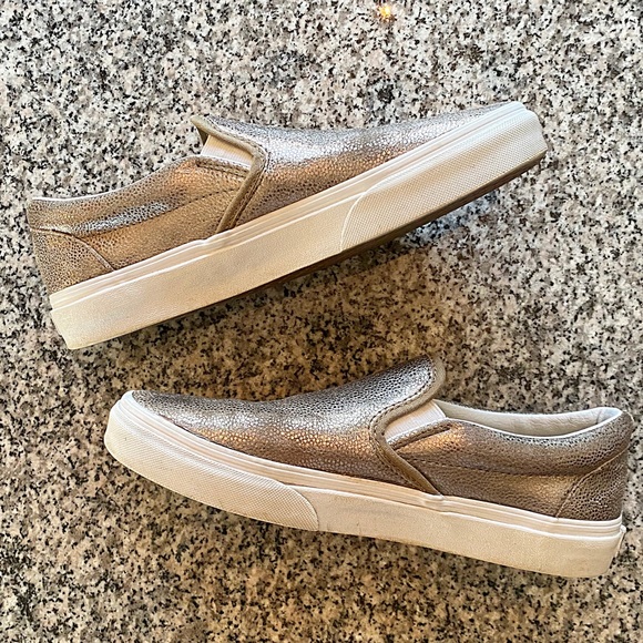 ♥️💖 Vans Metallic Gold Asher Slip On Sneakers Men’s 7 Women’s 8-5 - Picture 6 of 7